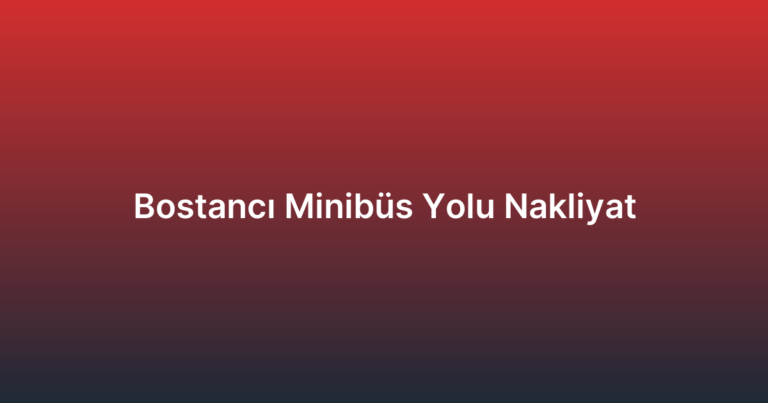 Bostancı Minibüs Yolu Nakliyat