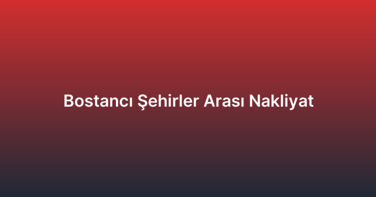 Bostancı Şehirler Arası Nakliyat