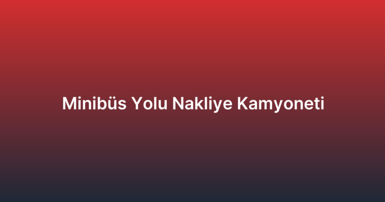 Minibüs Yolu Nakliye Kamyoneti