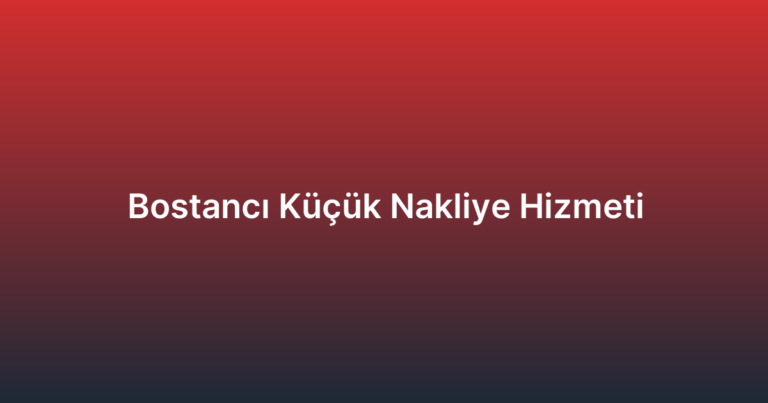 Bostancı Küçük Nakliye Hizmeti