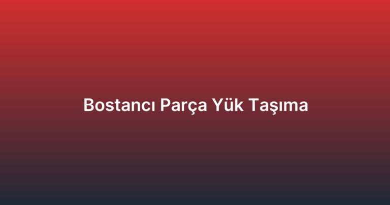 Bostancı Parça Yük Taşıma